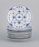 Royal Copenhagen, Blue Fluted half lace.
A set of ten cake plates.