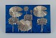 Heinz Erret (1920-2003) for Gustavsberg, ”Vit näckros , Södermanland”, vægplakette i glaseret keramik med sølvindlæg i form af blomster.