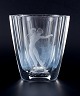 Lars Kjellander for Kosta, Sweden, art glass vase in clear glass with motif of 
nude woman.