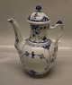 1-519 Coffee Pot
Ca 24 cm 0.96 liter Blue Fluted Danish Porcelain half lace Royal Copenhagen