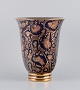 Sevres, Frankrig, stor art deco fajancevase dekoreret i koboltblå og guld.