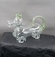 Swedish Schnapps dog without stopper in clear glass with green shades