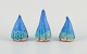 Linda Mathison, Swedish contemporary ceramic artist, three small unique ceramic 
sculptures in turquoise glaze.