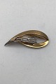 Viggo Wollny 14 K Guld Broche med Diamanter