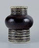 Britt-Louise Sundell (1928-2011) for Gustavsberg Studiohand, Sweden, ceramic 
vase in dark brown and sand-colored glaze.