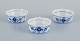 Royal Copenhagen Blue Fluted Plain, three salt cellars.