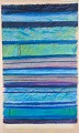 Monique Beucher (1934), fransk kunstner.
Gouache på papir opsat på lærred.
Abstrakt komposition. Koloristisk palette.