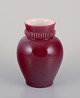 Pol Chambost (1906-1983), French ceramist.
Hand-decorated ceramic vase with burgundy-toned glaze.