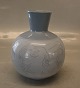 B&G Vase with stylized drawings with peke dog and a siam cat on blue glaze 14.5 
cm Ebbe Sadolin B&G Art Pottery