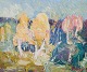 Alfred Boll, svensk kunstner, olie på lærred. Abstrakt komposition. Koloristisk 
palette. Pastose strøg.