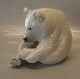 0351 RC WHite Bear chewing toe, Erik Nielsen 1901 16 cm, polar bear Royal 
Copenhagen