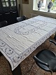 Tablecloth beautifully embroidered with Blue fluted pattern 128 x 198 cm.