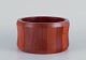 Kjeni, Denmark. Teakwood bowl. Finger-jointed. Beautiful wood grain and color 
variation. Danish design.