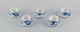 Royal Copenhagen Blue Flower Curved. A set of five coffee cups with saucers.