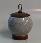 B&G Crackled Bowl with wooden lid mounted with silver knob