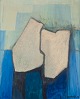 Ole Saabye, Danish artist. Oil on panel. Abstract composition.