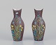 Mari Simmulson (1911-2000) for Upsala Ekeby. A pair of ceramic vases. Floral 
motifs.