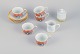 Williams-Sonoma Fine Porcelain. A five-person Montgolfiére coffee set consisting 
of five coffee cups with saucers, a sugar bowl, and a creamer.