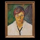 Olaf Rude, 
1886-1957, Öl 
auf Leinen. 
Frauenporträt. 
...