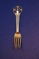 Michelsen Christmas fork 1936 of Danish partial 
gilt silver