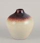 Vicke Lindstrand for Ekeby. "Marianne" ceramic vase. Brown and cream-colored 
glaze.