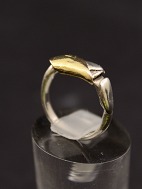 Sterling sølv ring med guld