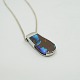 Silver necklace with big opal pendant, l. 70 cm.