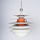 Antik 
Damgaard-
Lauritsen 
præsenterer: 
Poul 
Henningsen PH 
Kontrast lampe 
med hvide metal 
overskærme og 
chrome ...