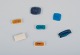 Ole Bjørn Krüger (1922-2007), Danish sculptor and ceramicist.
Seven unique brooches in glazed stoneware in blue, brown, and white shades.