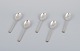 Georg Jensen 
Pyramid, five 
dessert spoons 
in sterling ...