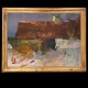 Oluf Høst, 1884-1966, oil on canvas. Bognemark with moon. Signed and dated 1952. 
Visible size: 60x80cm. With frame: 71x91cm