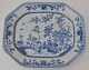 Kinesisk octagon kantet blue/white serveringsfad, Kangxi ...