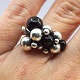 Georg Jensen; Moonlight Grapes ring i sterlingsølv med onyx