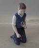 B&G 2346 Boy holding flowers 15 cm, Vita Thymann 1961 B&G Porcelain
