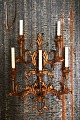 Old French wall candlestick in gilded metal and candle holder in gilded wood 
with room for 5 candles...