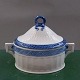 Blue Fan Danish porcelain. Large, oval covered 
sugar bowl or bonbonniere