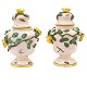Pair of lidded 
mid 18th 
century faiecne 
vases. ...