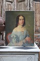 Decorative, 19th century oil painting on canvas of a young woman...