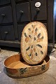 Antik, svensk 
1800 tals oval 
træ æske med 
fin original 
...