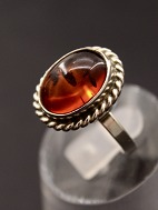 830 silver ring with amber
