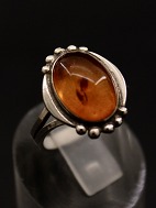 Sterling slv ring med rav