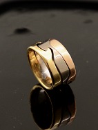 18 carat Georg Jensen fusion ring in white-rose and red gold