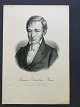 Litografi af 
Em. Bærentzen - 
Portræt af 
Professor 
Rasmus ...