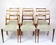 Osted Antik & 
Design 
præsenterer: 
Sæt Af 
Seks Højryggede 
Spisebordsstole 
- Palisander & 
Sæde Af Grøn 
Velour - ...