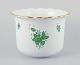 L'Art 
præsenterer: 

Herend, 
Ungarn. Chinese 
Bouquet Apponyi 
Green, 
urtepotteskjuler 
af porcelæn.