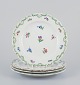 Meissen, Tyskland. 
Et sæt på fire antikke tallerkener af porcelæn.
