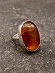 Sterling sølv 
ring med rav