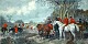 Pegasus – Kunst - Antik - Design præsenterer: Engelsk kunstner (19. årh.): Fox-hunting, Plate 1 "The Meet", ...