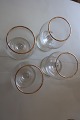 Glasses for cognac/brandy with gilt edge
H: 9cm
From the 1950-years
We have: 4 stk.
Price pr. stk: DKK 25,- 
Price for all 4 glasses: DKK 70,-
We prefer to sell all 4 glasses together
In a good condition
