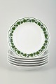 L'Art 
præsenterer: 

Meissen, 6 
små 
tallerkener, 
stel Vine-Leaf 
Pattern, 
“Voller grüner 
Weinkranz”